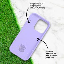 Coque Bambou Biodégradable PROTECT pour Apple iPhone 14 Violet Clair