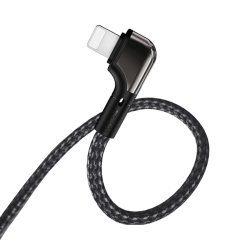 Câble Data USB vers Lightning Yesido 90° Noir