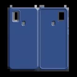Coque Silicone Compatible pour Samsung Galaxy A21S A217F (#16) Bleu Marine